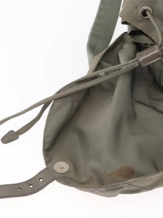 PRADA Backpack Nylon Gray Silver Auth 165573 main image 13